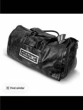 Black Leather Duffel Bag for Men